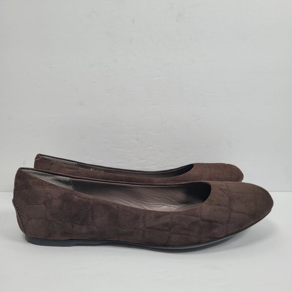 SAS Women's Brown Lacey Turf Croc Suede Flat US Size 10.5W Made in Italy - Picture 1 of 8